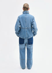 Military Jacket in Patchwork Denim - Indigo - CO Collections